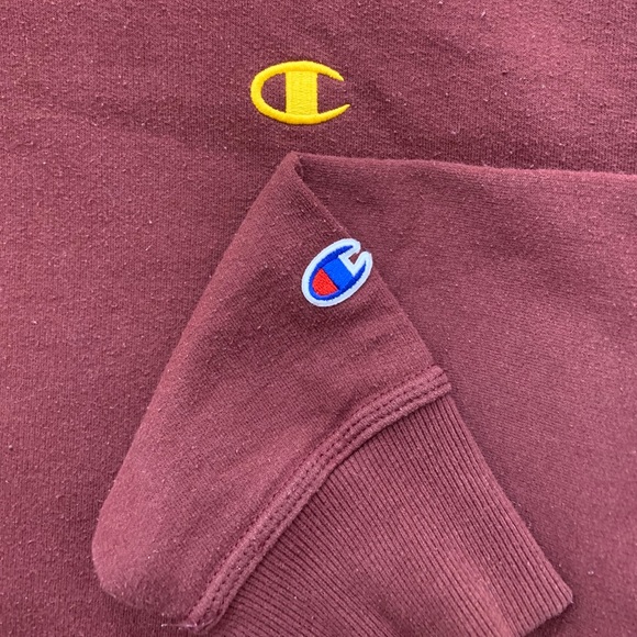 🍠 Champion Essential Hooded Sweatshirt (Sz M) - Picture 4 of 5